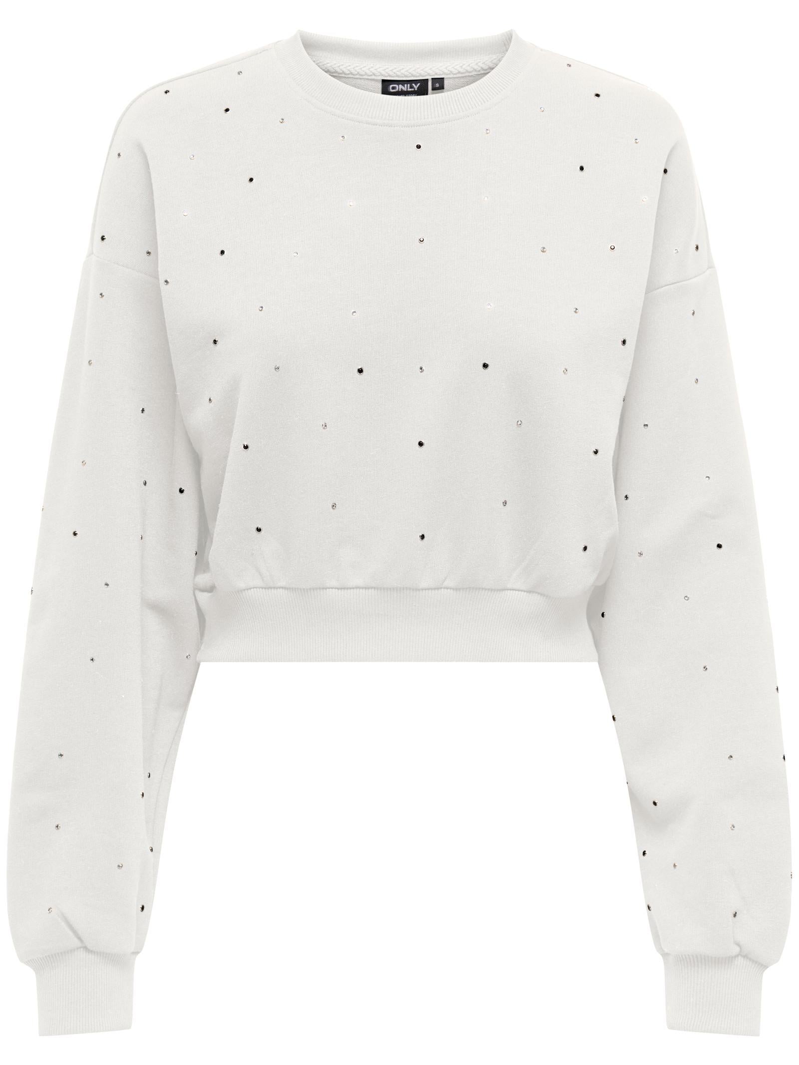 Felpa Only Bianco Globe con glitter 15342983 /Cloud Dancer ONLY