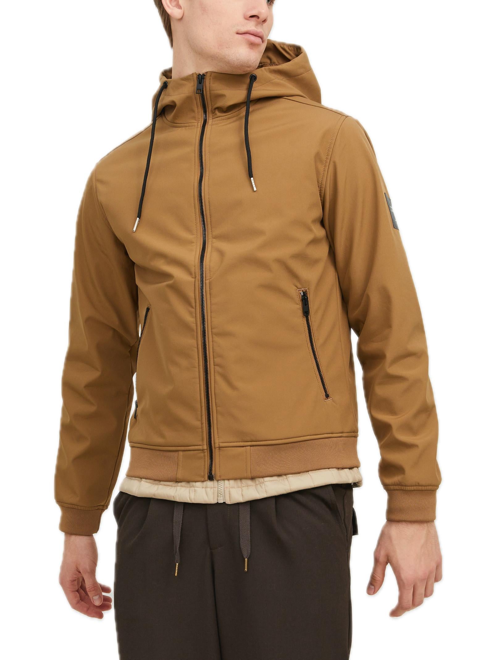 Giubbotto Jack & Jones Basic Cammello in Softshell con cappuccio 12236300 /Otter JACK & JONES