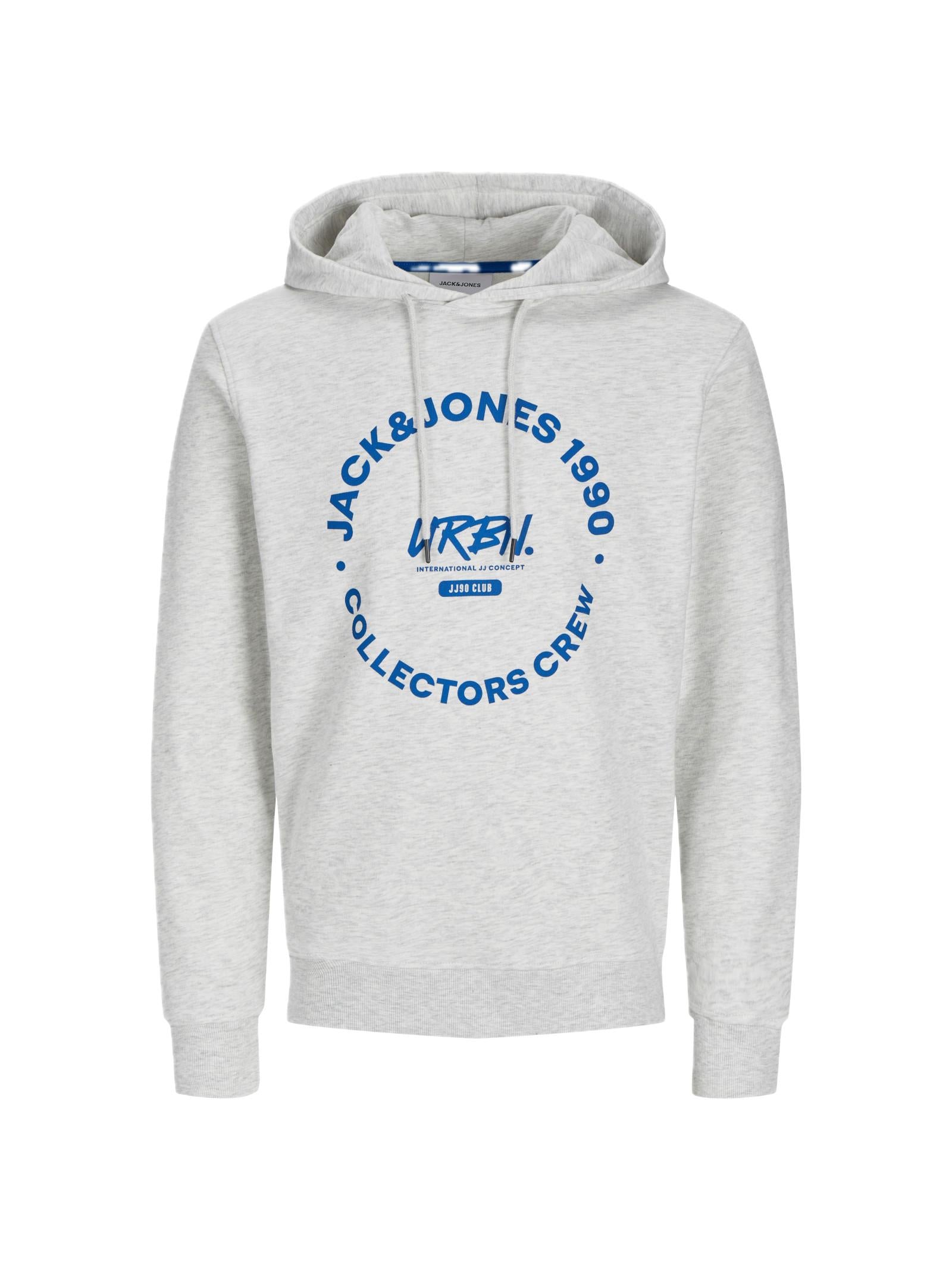 Felpa Jack & Jones Grigio Simon chiaro con stampa 12269353 /White Melange JACK & JONES