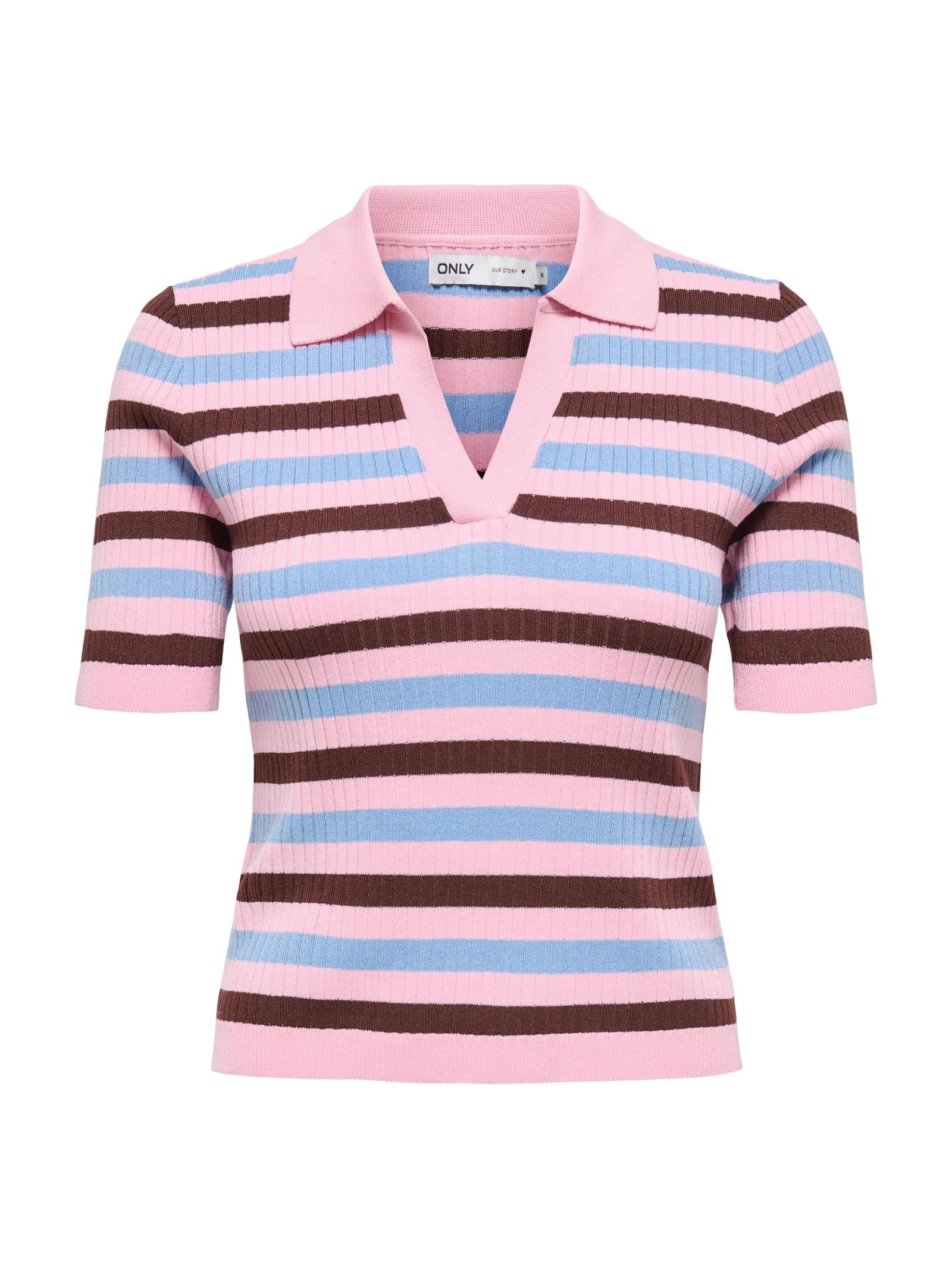 Polo Only Kaya Rosa a righe in maglia 15363776 /Purple ONLY