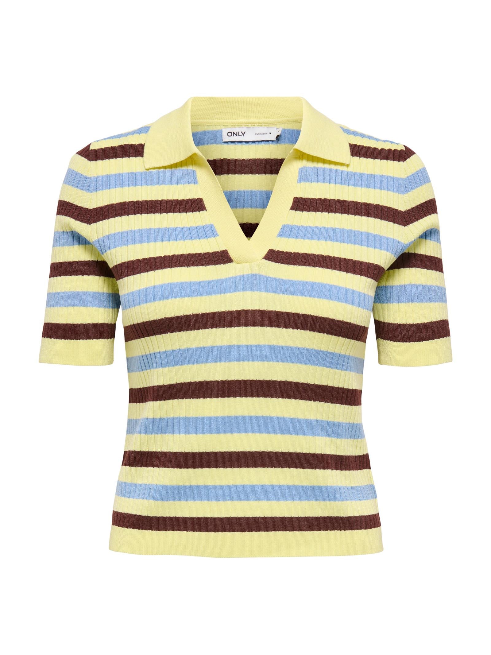 Polo Only Kaya Giallo a righe in maglia 15363776 /Yellow ONLY