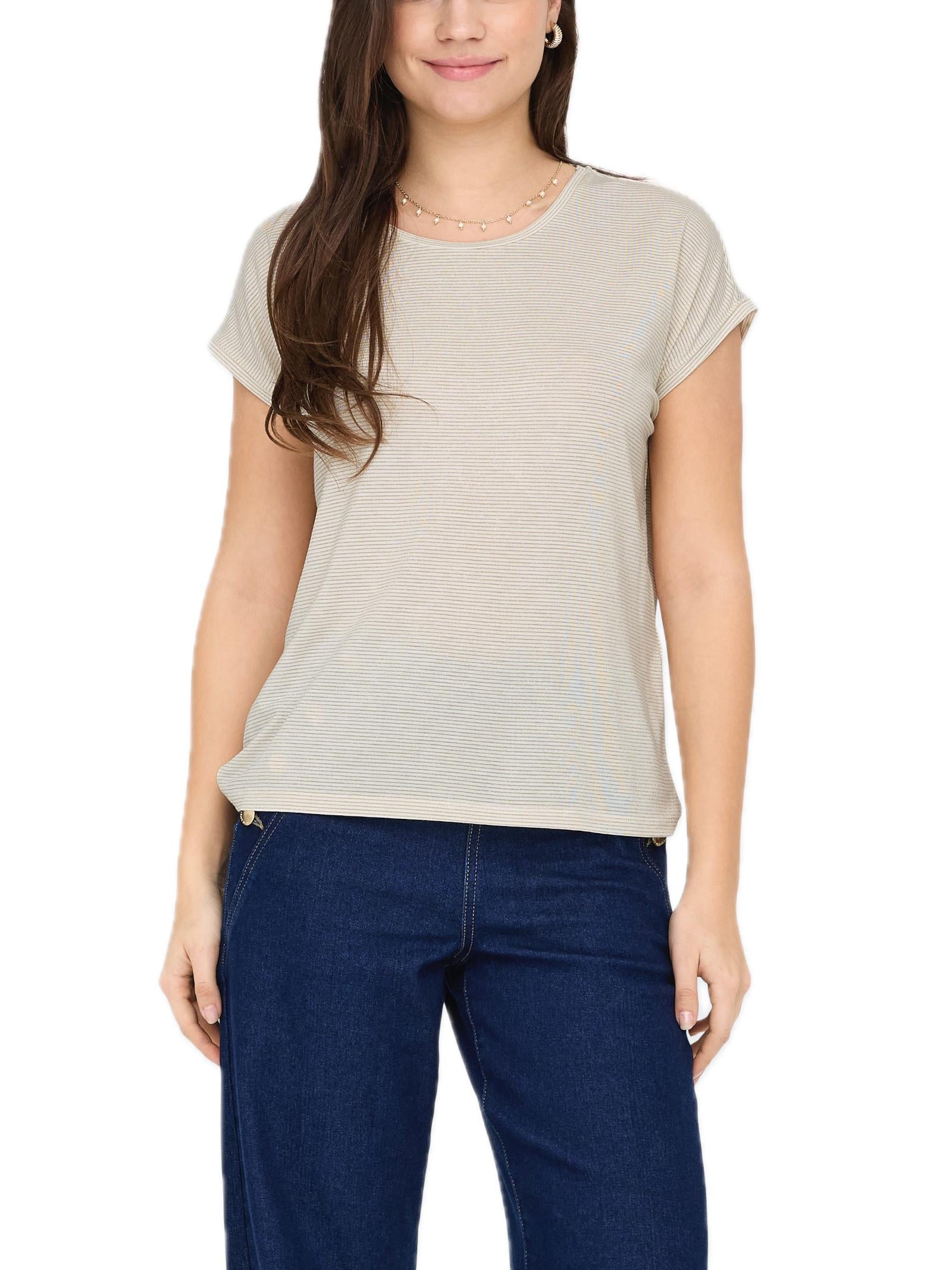 T-shirt Only Bianco Claudia glitter 15318422 /Cloud Dancer ONLY