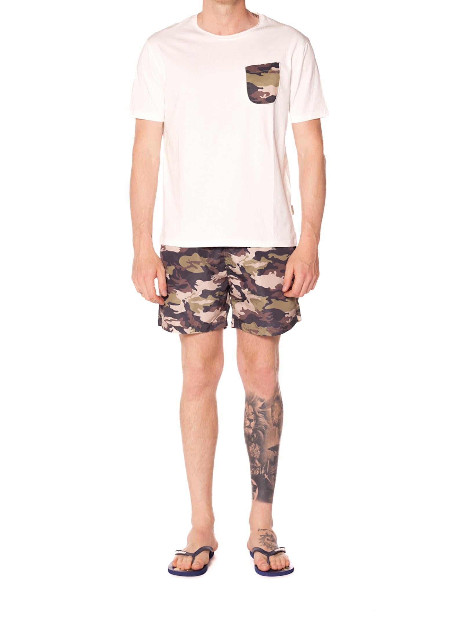 T-shirt Gianni Lupo Bianco con taschino camouflage GL644W WHITE GIANNI LUPO