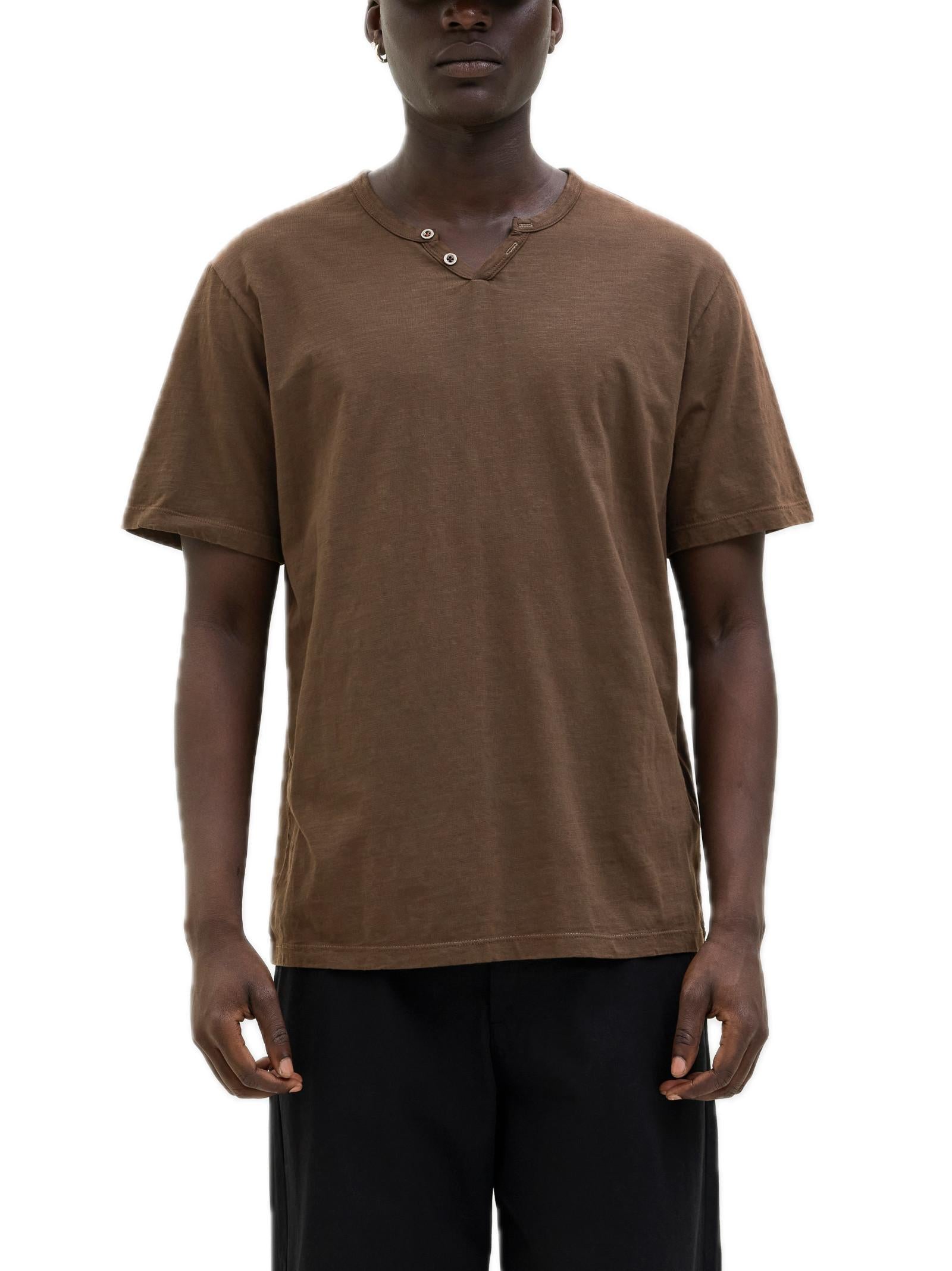 T-shirt Jack & Jones Esplit Marrone scollo a V 12164972 /Delicioso JACK & JONES
