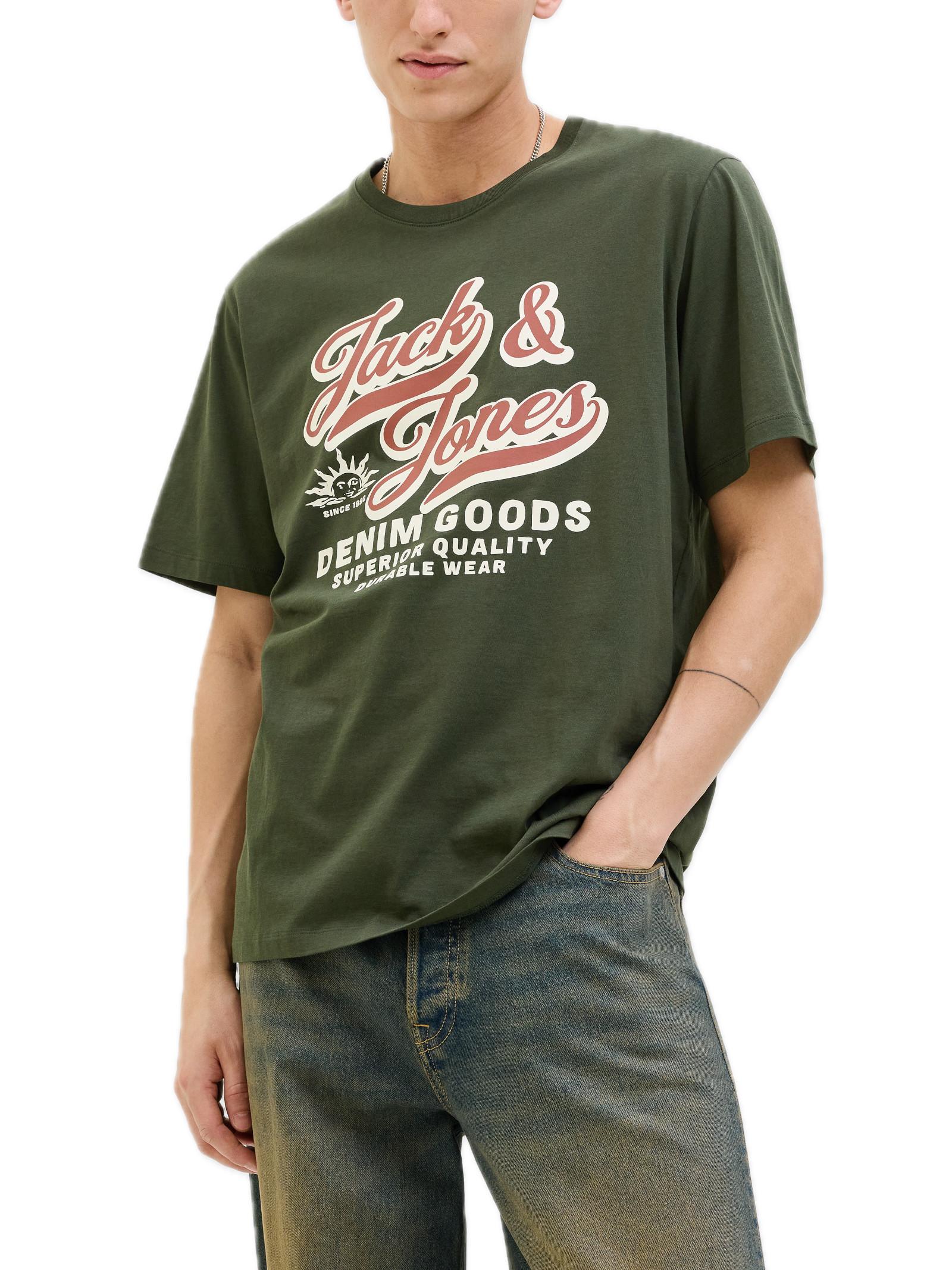 T-shirt Jack & Jones Logo Verde girocollo 12279535 /Duffel Bag JACK & JONES