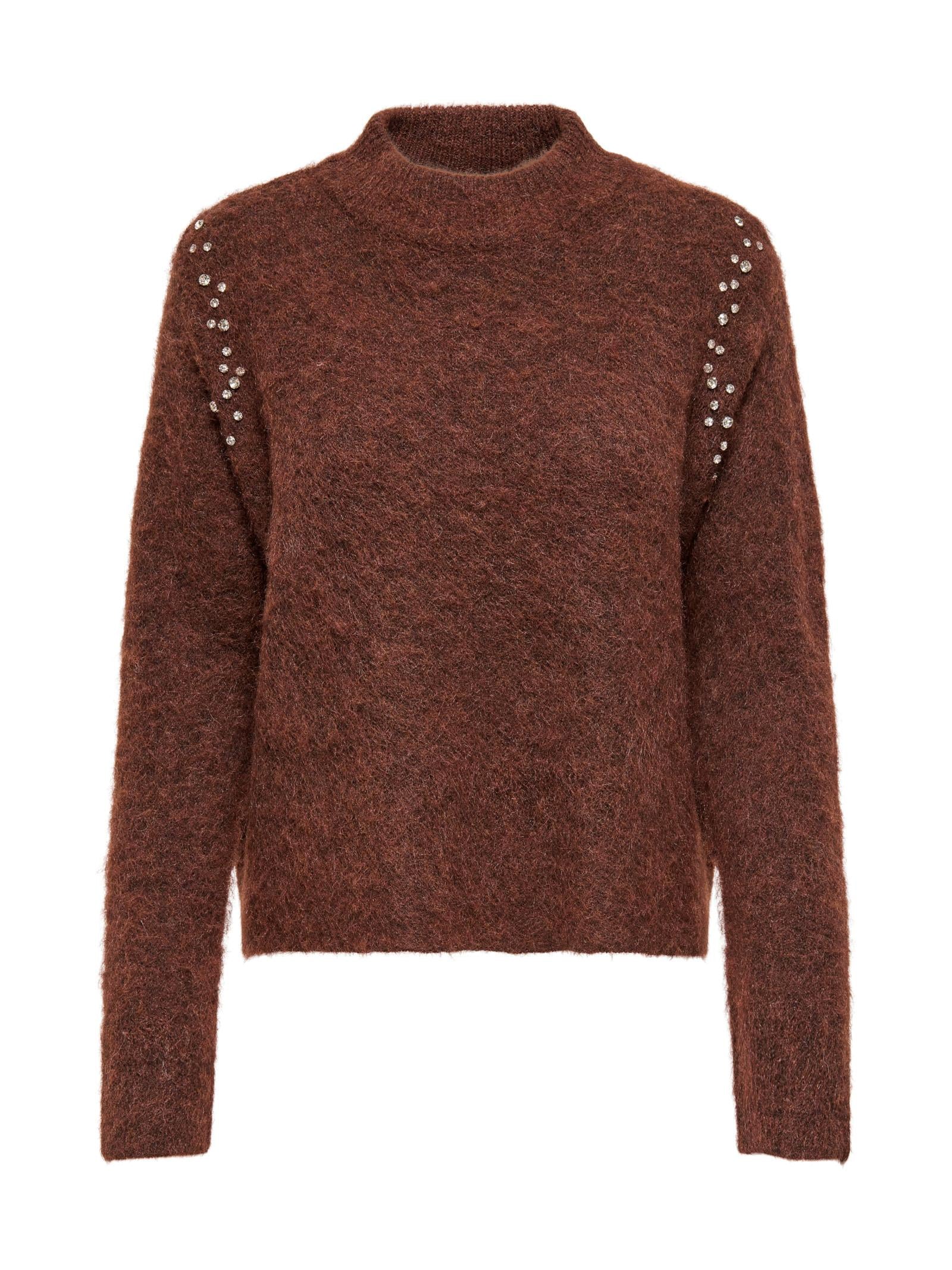 Maglia Only Rina Marrone con strass 15358511 /Shaved Chocolate ONLY