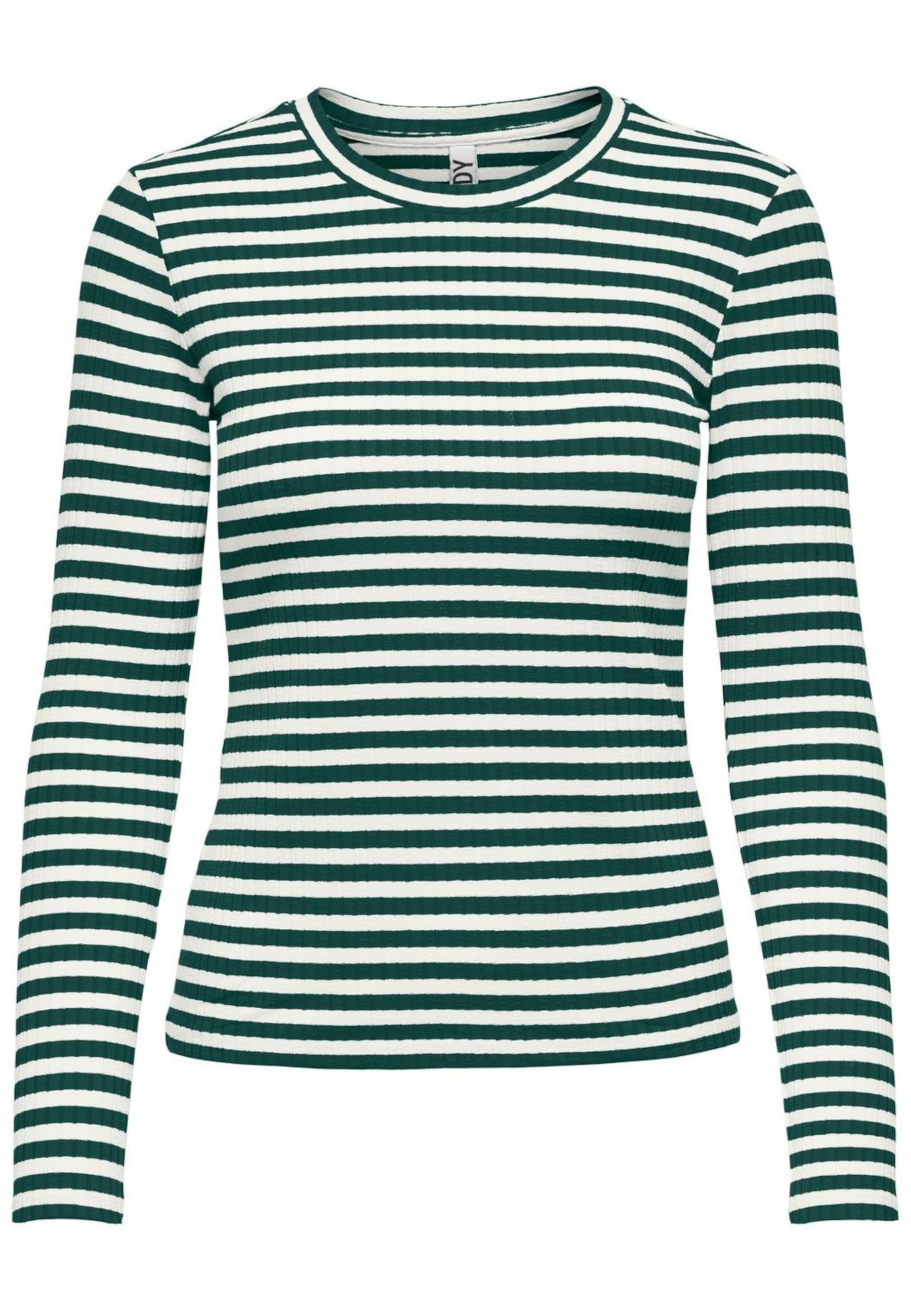 T-Shirt Jacqueline de Yong Verde bianco manica lunga