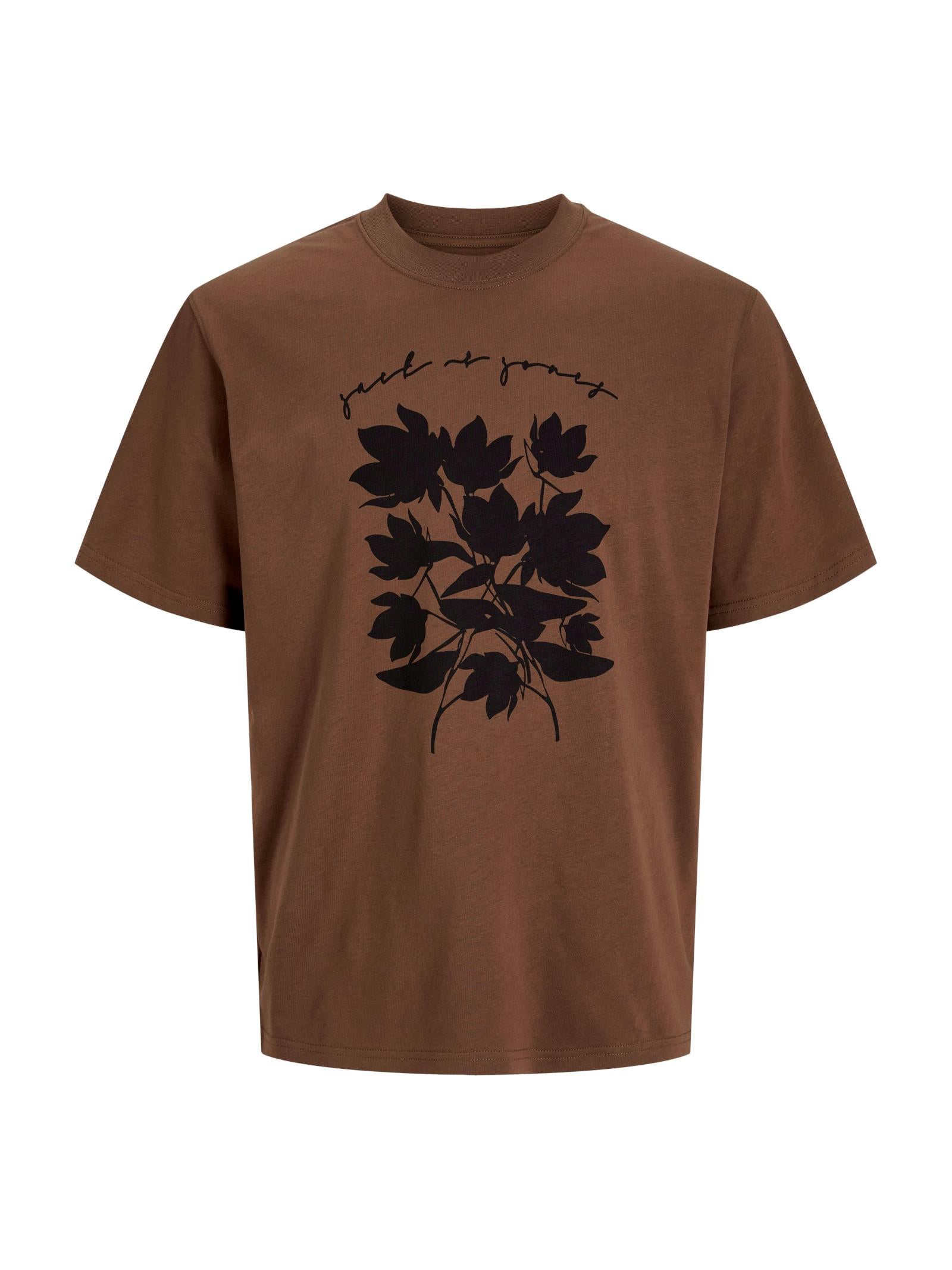 T-shirt Jack & Jones Marrone Eric fiore 12274150 /Rain Drum JACK & JONES
