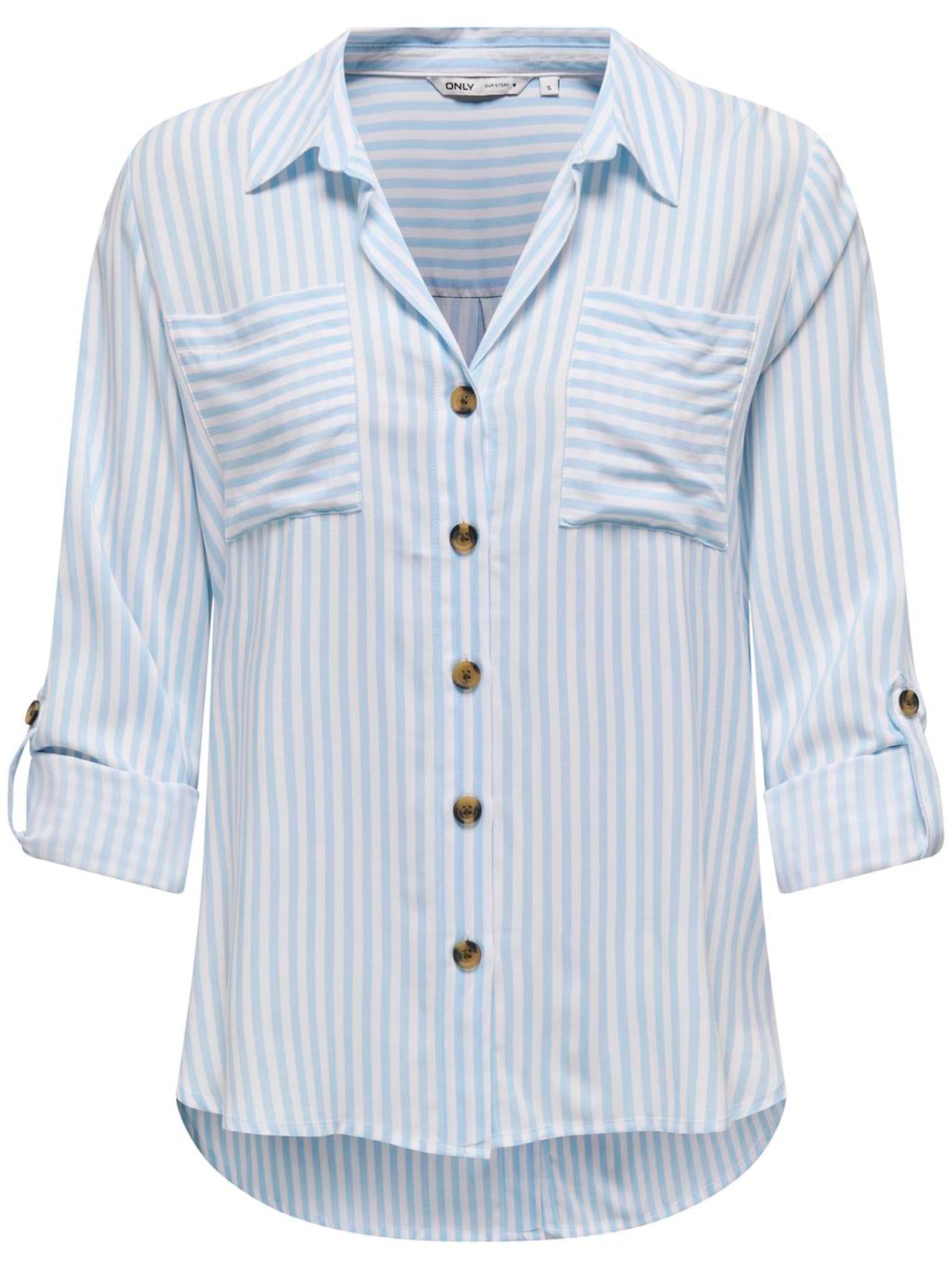 Camicia Only Bianco Celeste Yasmin a righe 15281677 /Cashmere Blue ONLY
