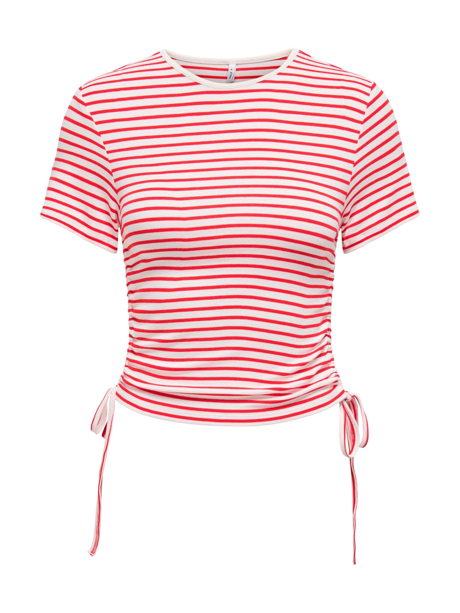 T-shirt Only Devin a righe bianco rosso 15346302 /Red Cloud Dancer ONLY