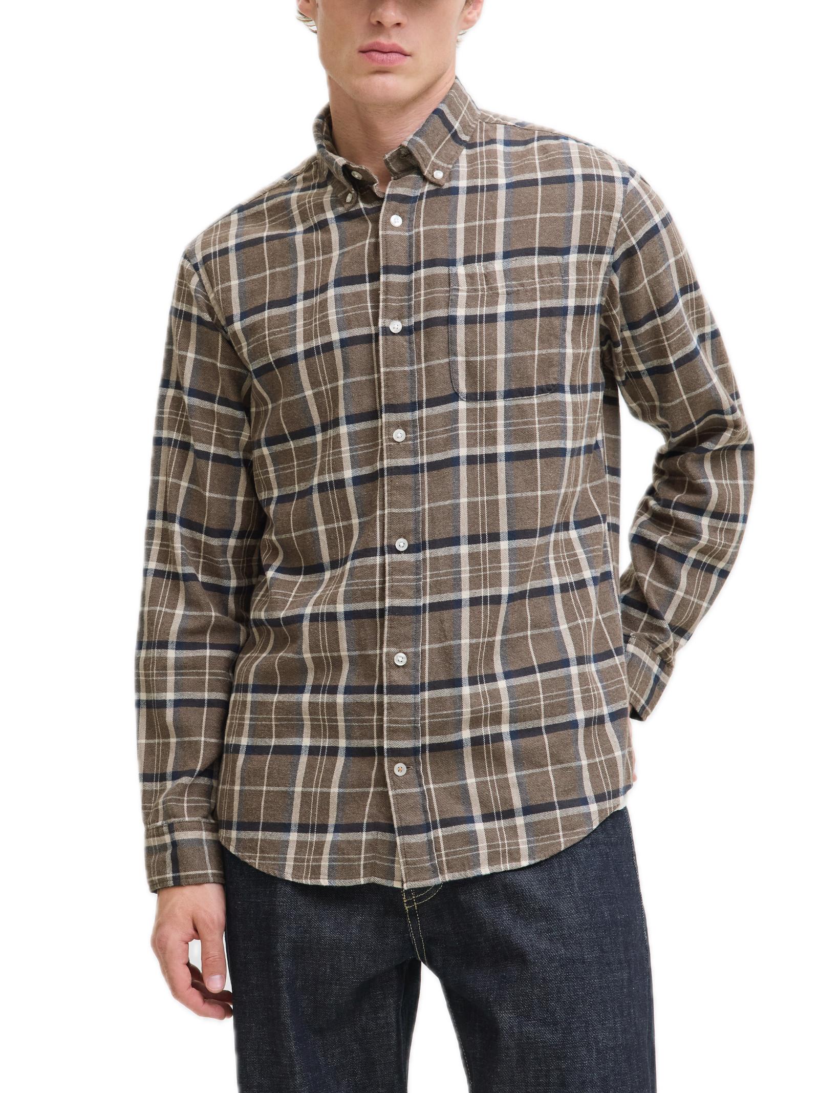 Camicia Jack & Jones Classic Marrone in flenella 12278406 /Otter JACK & JONES