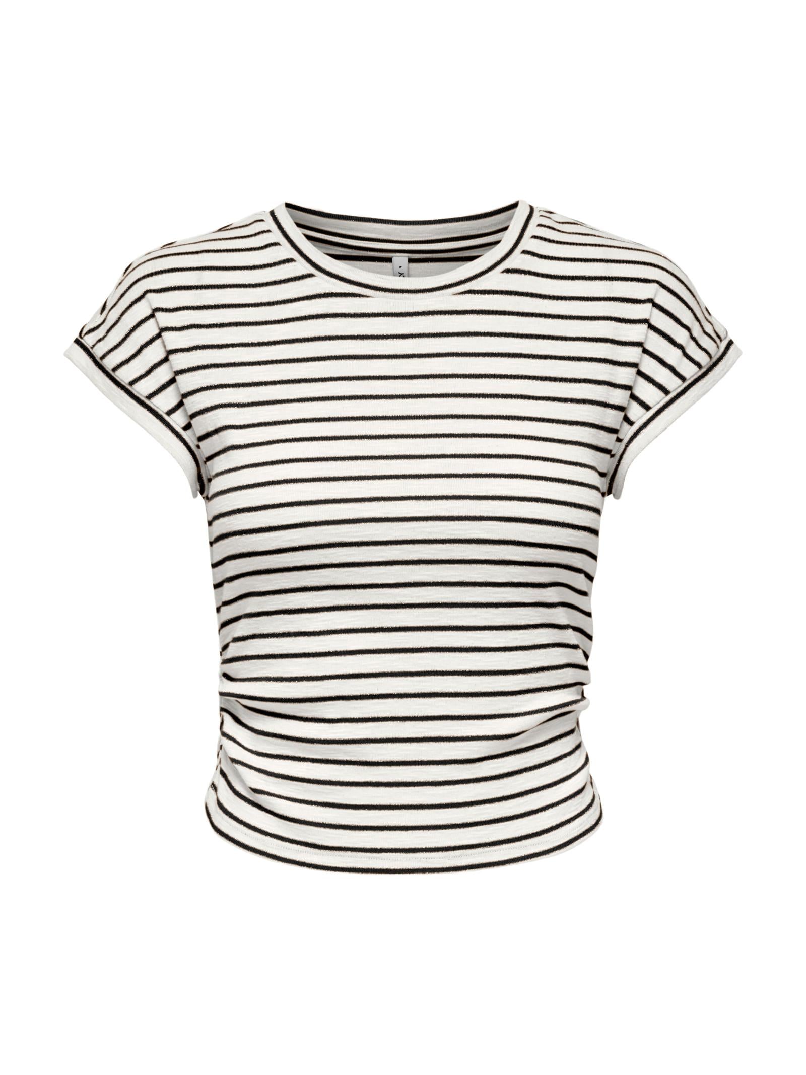 T-shirt Only Nero Bianco a righe 15346596 /Black Cloud Dancer ONLY