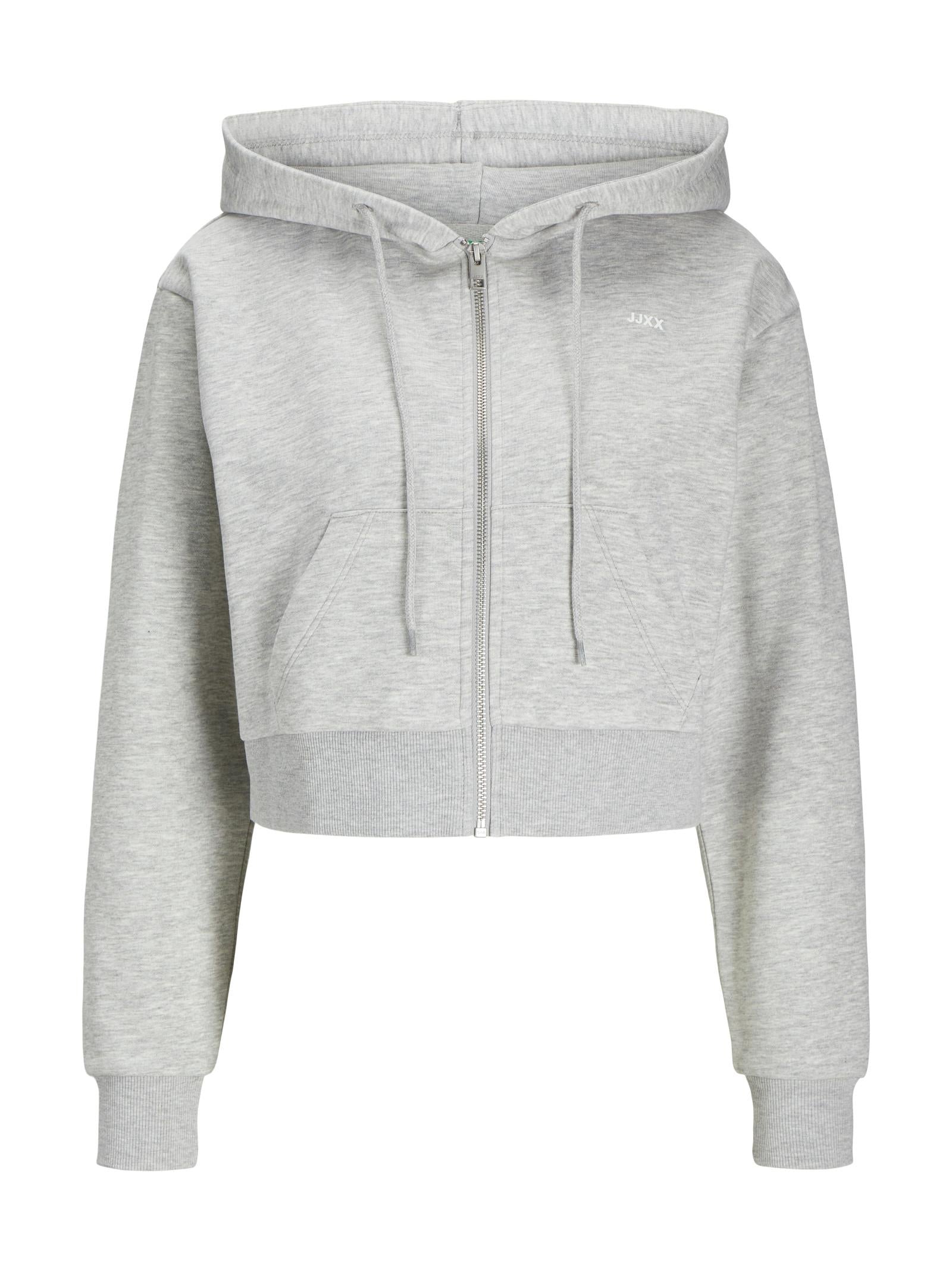 Felpa JJXX Grigio Alfa corta 12258450 /Light Grey Melange JJXX
