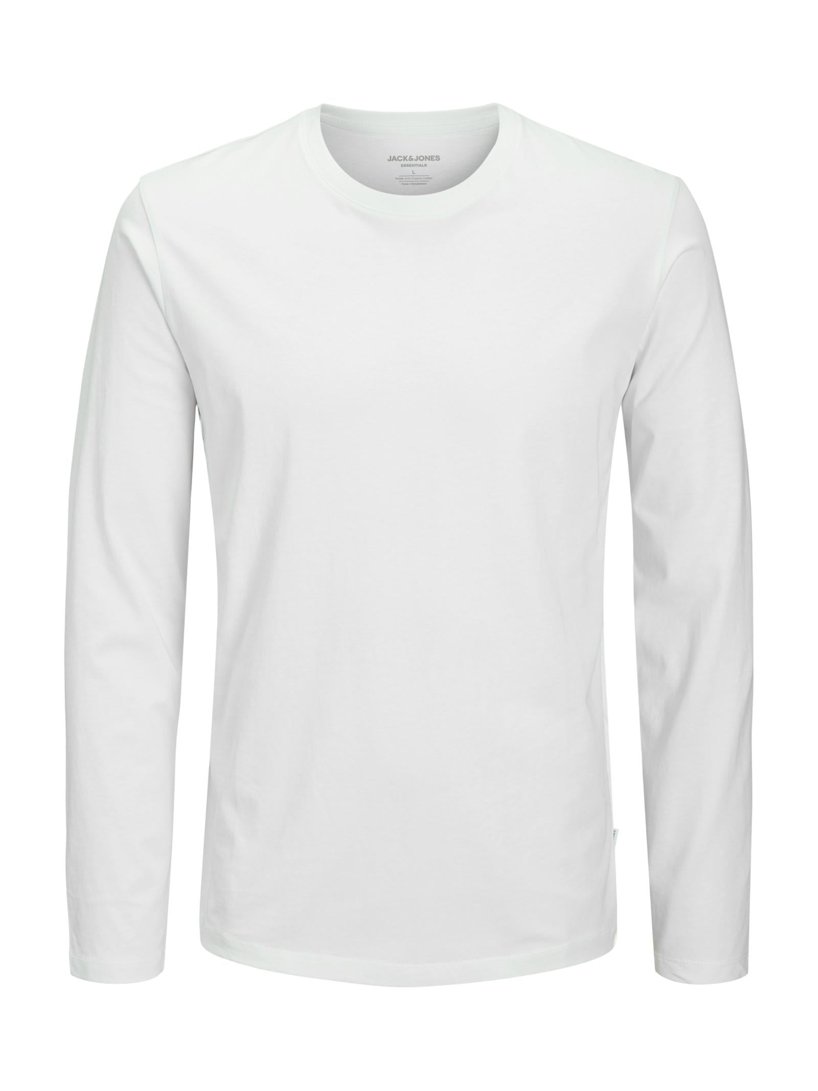 T-shirt Jack & Jones Organic Bianco manica lunga 12279538 /White JACK & JONES