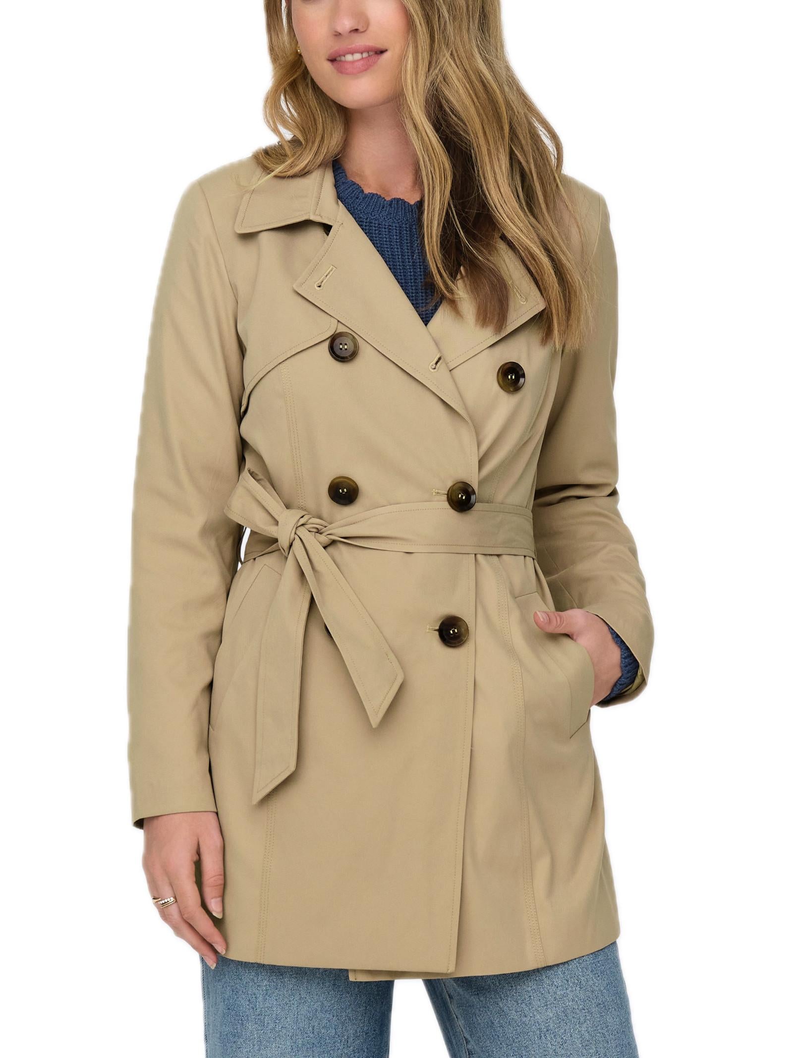 Trench Only Beige Valeria doppiopetto 15191821 /Ginger Root ONLY