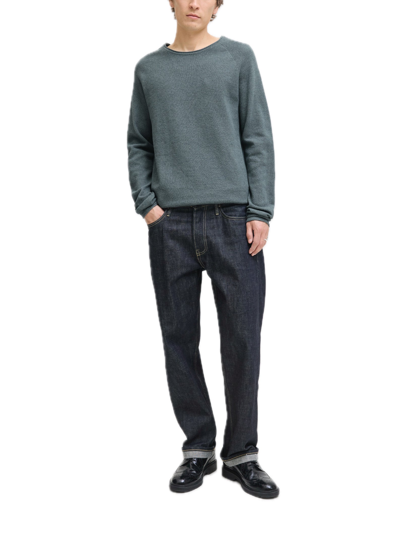 Maglia Jack & Jones Hill Petrolio girocollo 12157321 /Stormy Weather JACK & JONES 