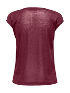 T-Shirt Only Silver Bordeaux in lurex 15136069 /Burgundy ONLY 
