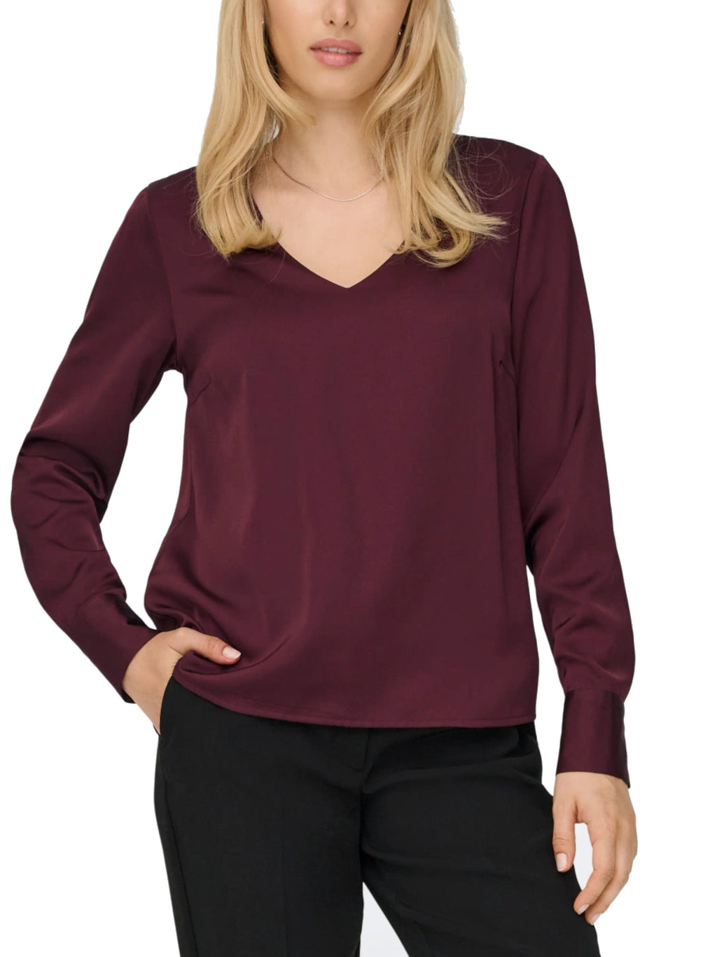 Blusa Only Mika Vinaccia scollo a V 15361191 /Decadent Chocolate ONLY 