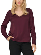Blusa Only Mika Vinaccia scollo a V 15361191 /Decadent Chocolate ONLY 