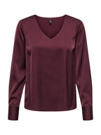 Blusa Only Mika Vinaccia scollo a V 15361191 /Decadent Chocolate ONLY 