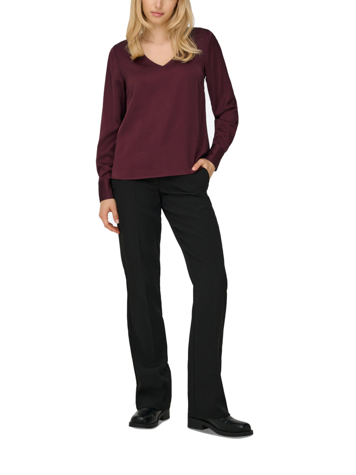 Blusa Only Mika Vinaccia scollo a V 15361191 /Decadent Chocolate ONLY 
