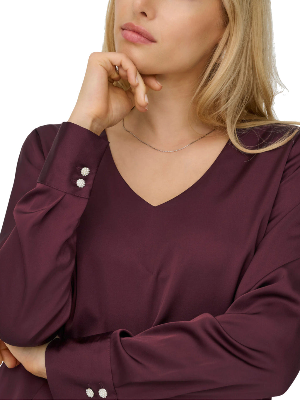 Blusa Only Mika Vinaccia scollo a V 15361191 /Decadent Chocolate ONLY 