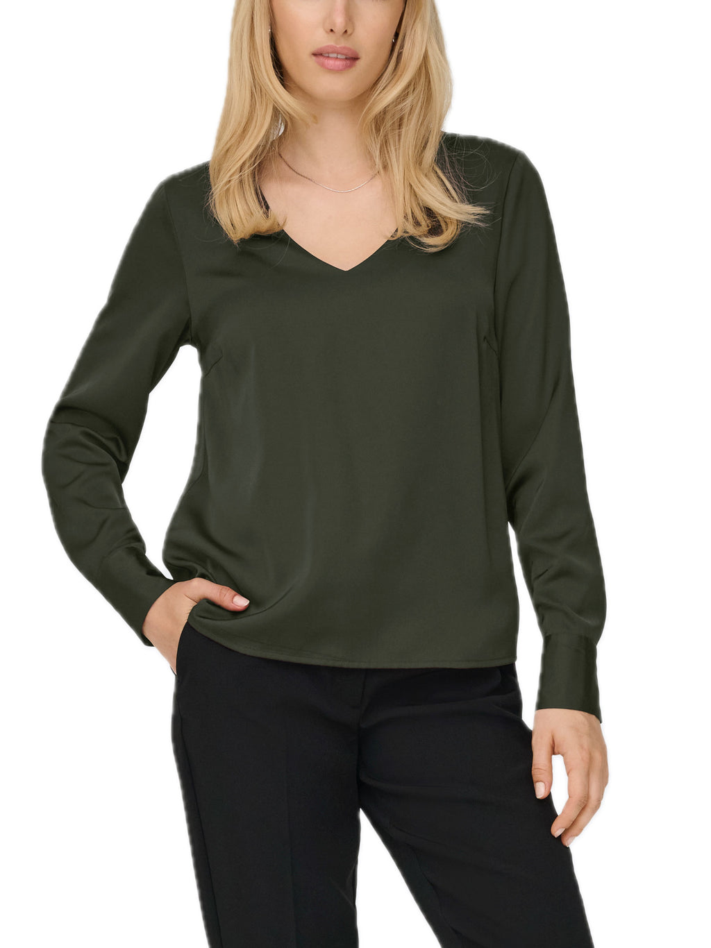 Blusa Only Mika Verde scollo a V 15361191 /Kambaba ONLY 