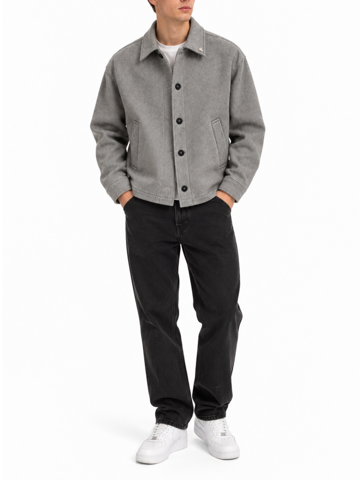 Cappotto Berna Grigio cropped rescato 262039 GRIGIO BERNA 