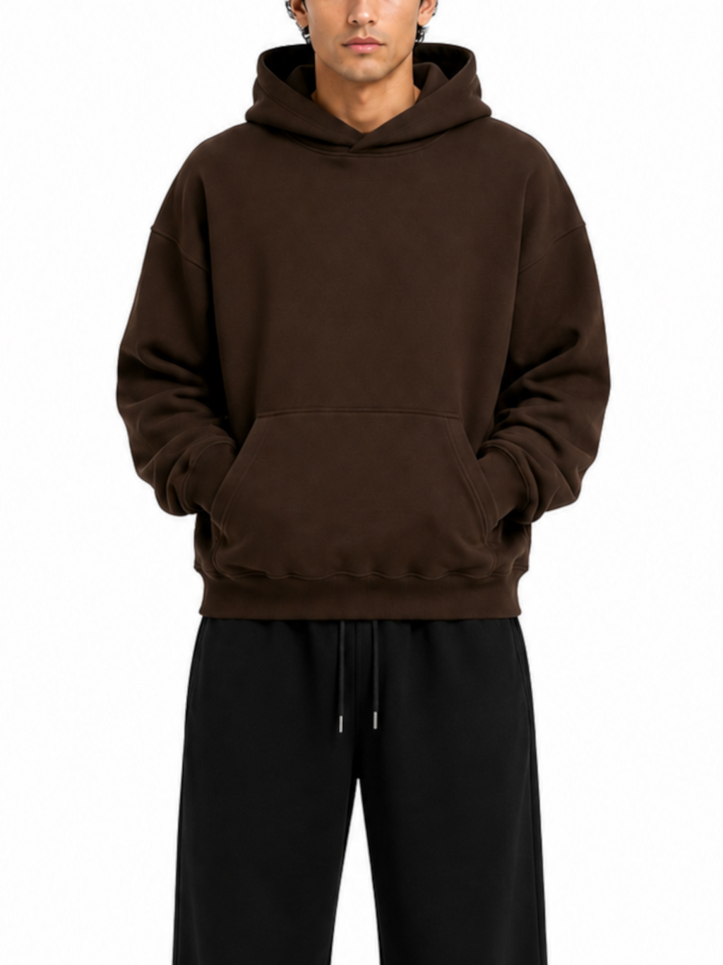 Felpa Berna Marrone con cappuccio modello cropped 262070 MARRONE BERNA 