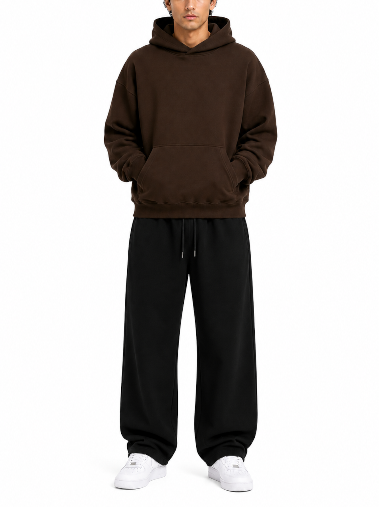 Felpa Berna Marrone con cappuccio modello cropped 262070 MARRONE BERNA 