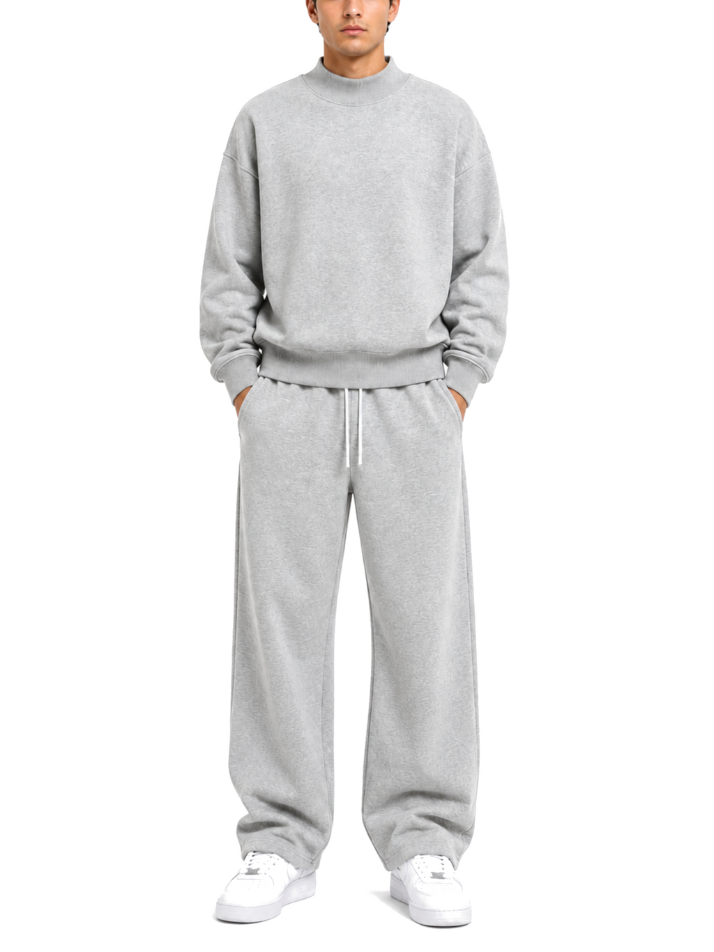 Pantalone Grigio felpa Berna palazzo 262075 GRIGIO BERNA 