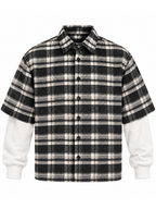 Camicia Berna Nero Bianco con maniche in felpa 262371 NERO BERNA 