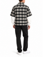 Camicia Berna Nero Bianco con maniche in felpa 262371 NERO BERNA 