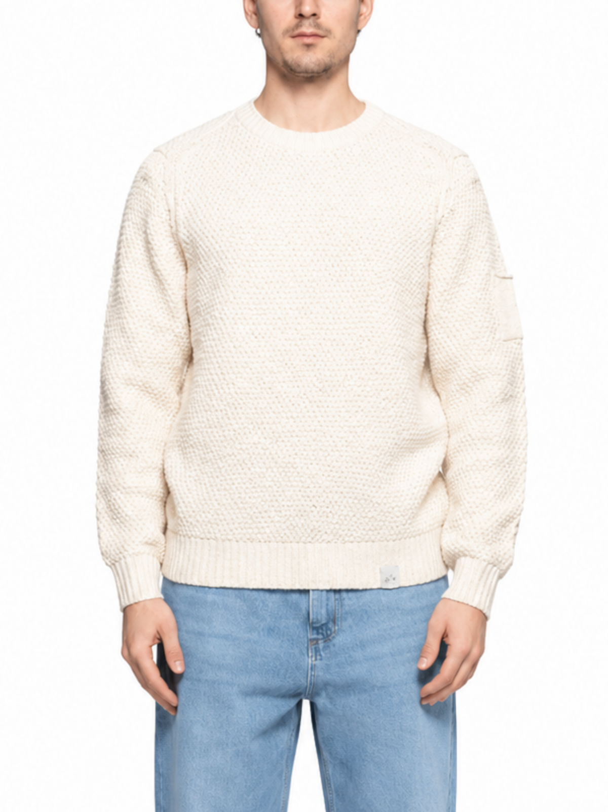 Maglia Block Eleven Ecru taschino sulla manica 01ROSSI ECRU BLOCK ELEVEN 