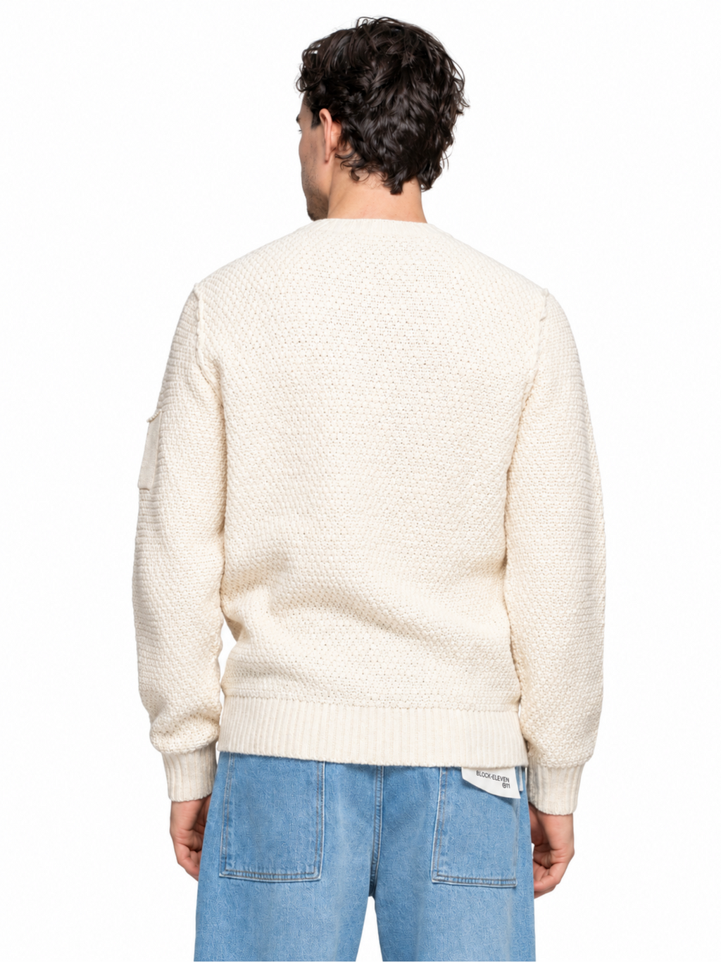 Maglia Block Eleven Ecru taschino sulla manica 01ROSSI ECRU BLOCK ELEVEN 