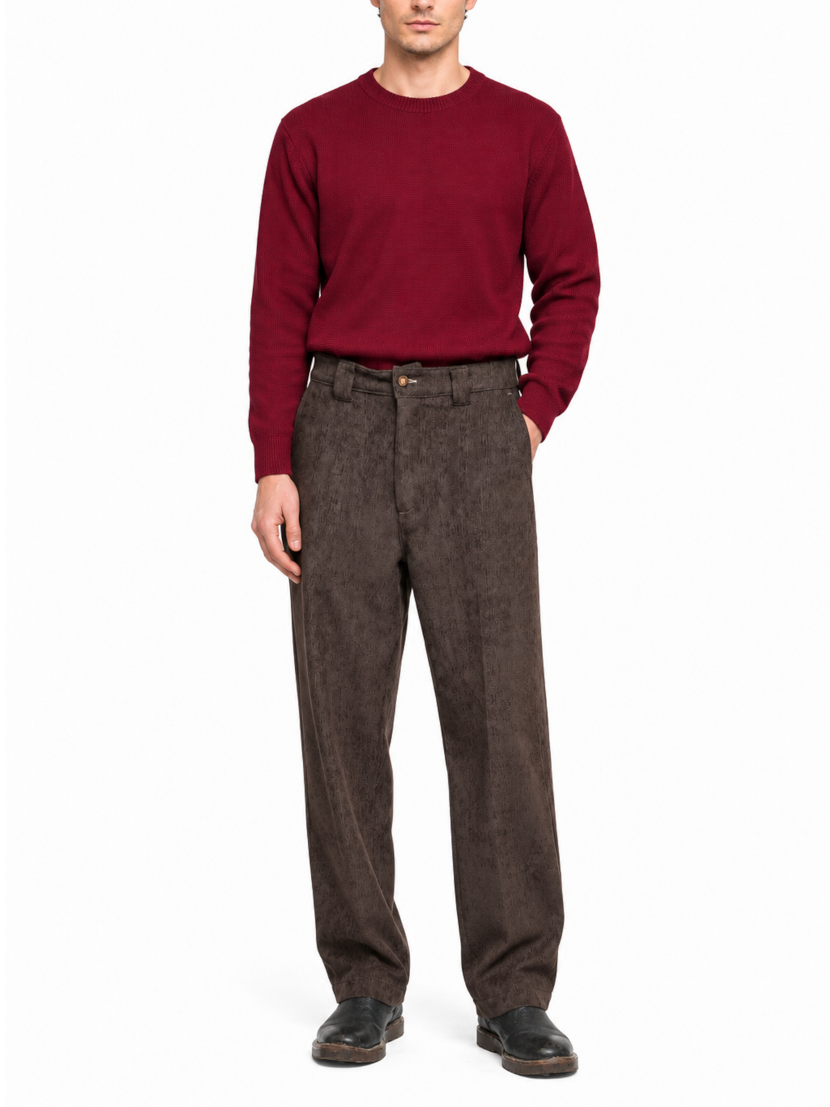 Pantalone Block Eleven Moro a palazzo 05BL2661162 MORO BLOCK ELEVEN 