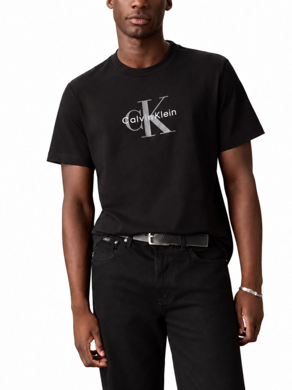 T-shirt Calvin Klein Nero Monologo LV04RB862G UB1 CALVIN KLEIN 