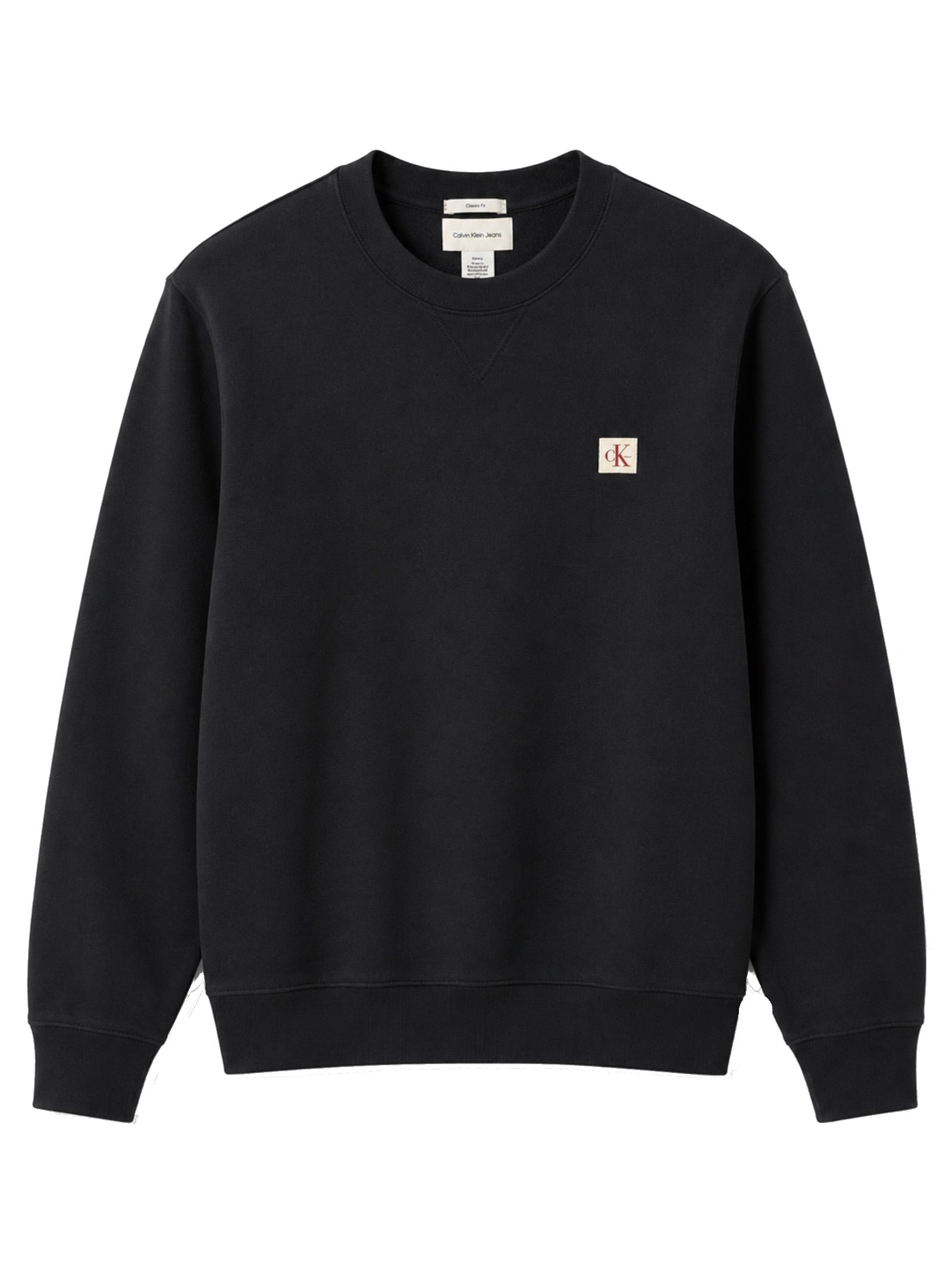 Felpa Calvin Klein badge Nera con logo LV04RG268G UB1 CALVIN KLEIN 