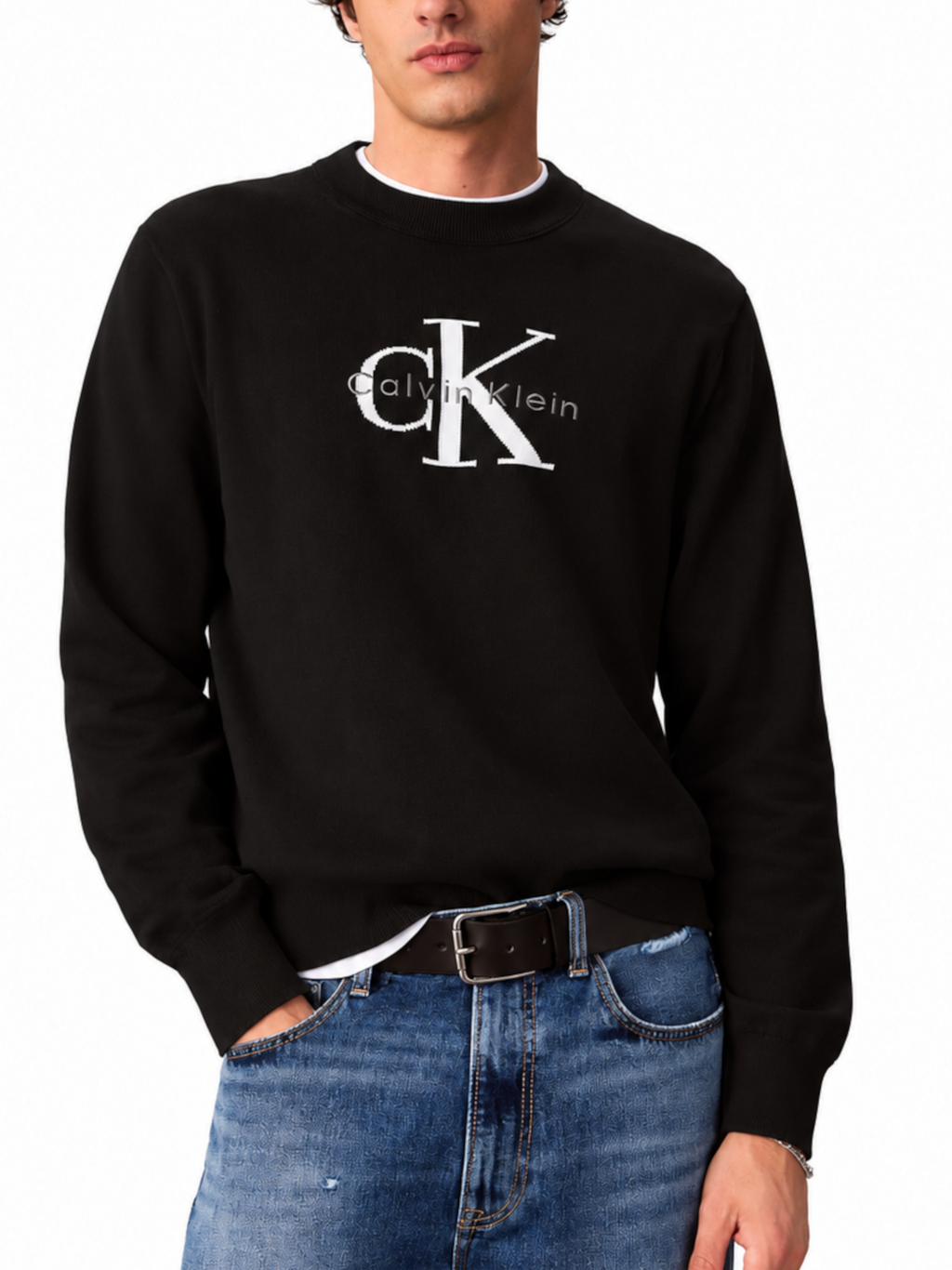 Maglia Calvin Klein Nero Logo LV04RH320G UB1 CALVIN KLEIN 