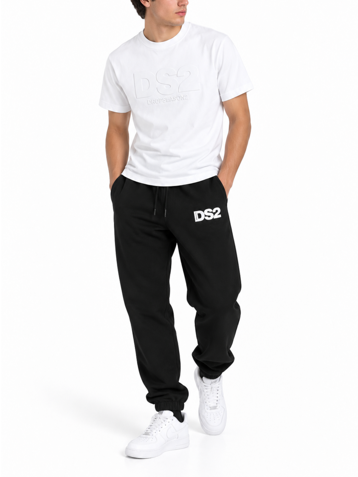 T-shirt DS2 Bianco logo rilievo F62A304 BIANCO DS2 