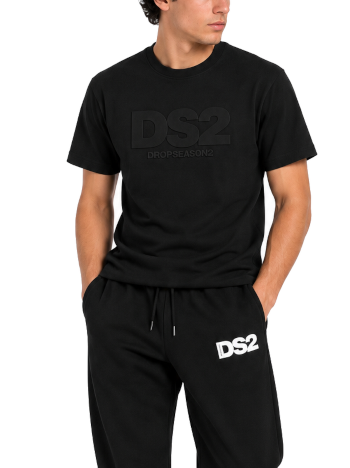 T-shirt DS2 Nero logo rilievo F62A304 NERO DS2 