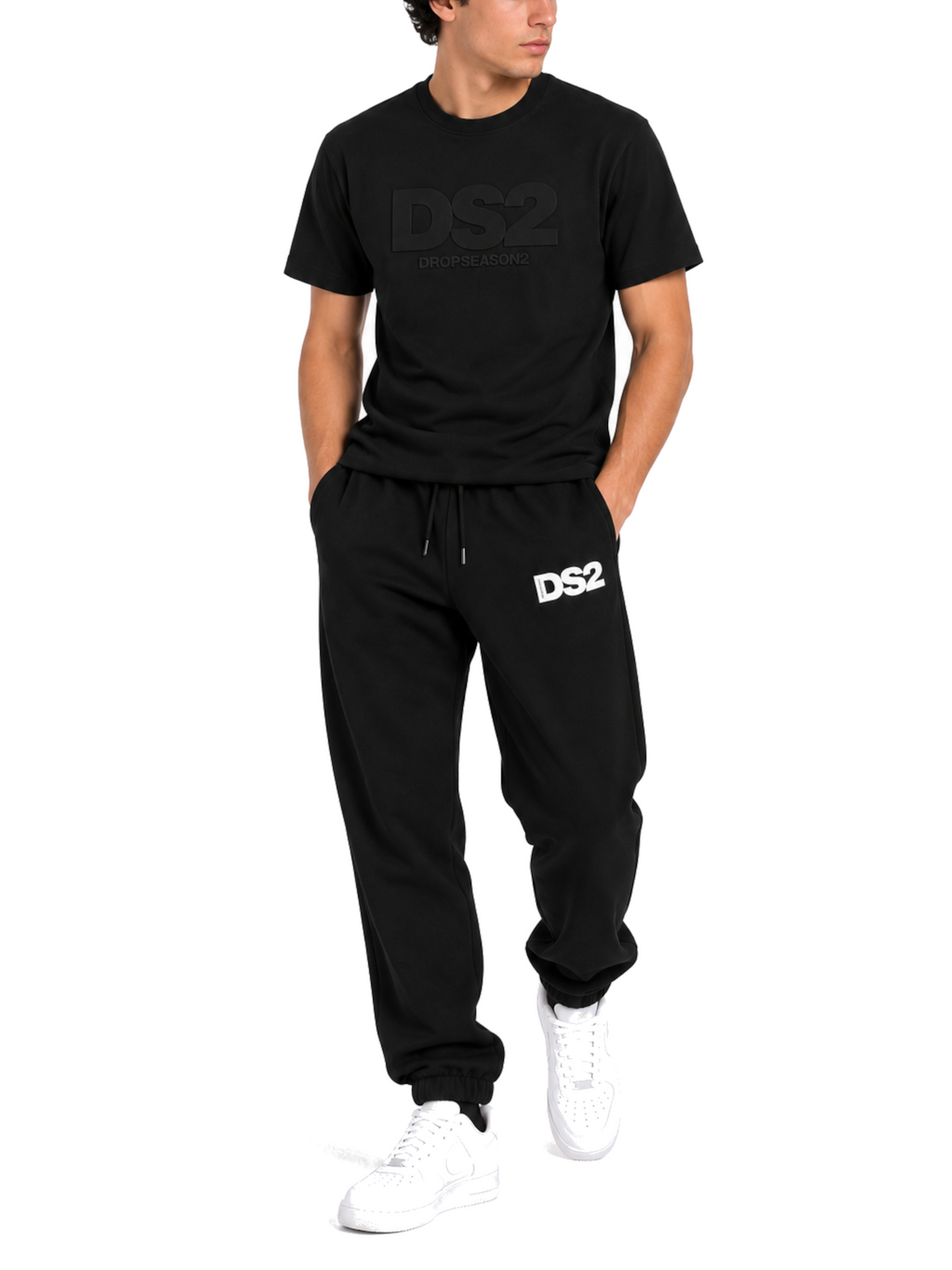 T-shirt DS2 Nero logo rilievo F62A304 NERO DS2 