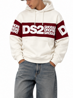 Felpa DS2 Bianco Bordeaux Banda cappuccio F62A368 BIANCO DS2 