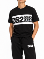 T-shirt DS2 Nero Bianco con maxi stampa F62A370 NERO DS2 