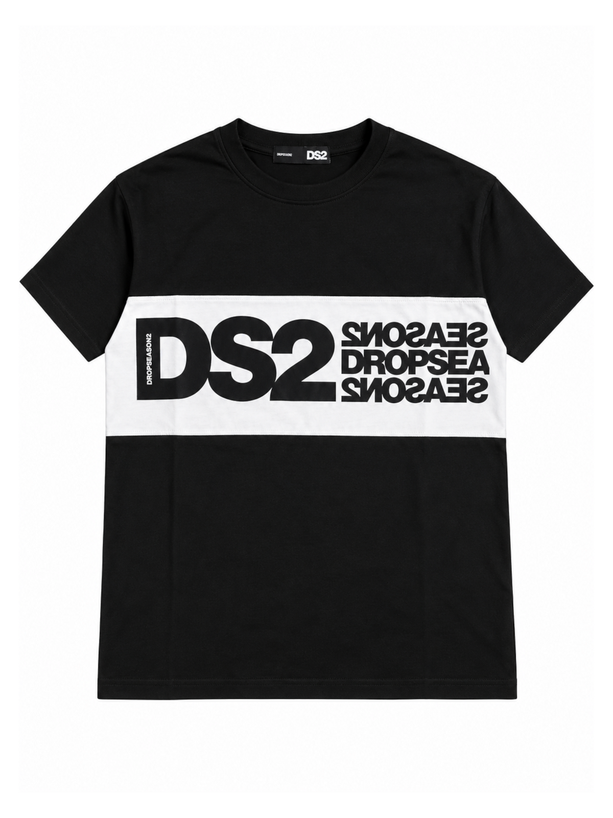 T-shirt DS2 Nero Bianco con maxi stampa F62A370 NERO DS2 