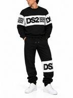 Felpa DS2 Nero Bianco Banda girocollo F62A371 NERO DS2 