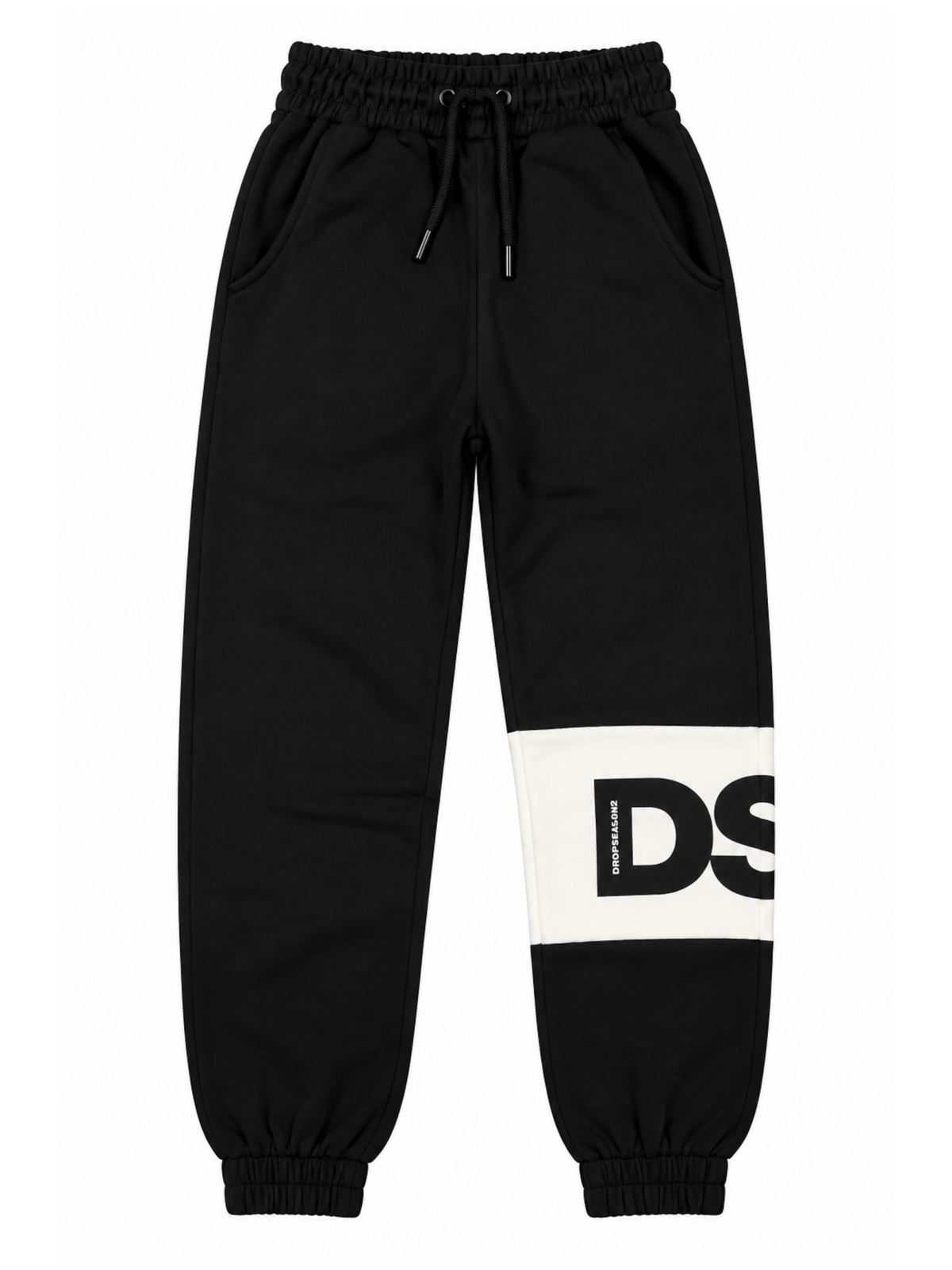 Pantalone DS2 Nero Bianco Banda in felpa F62A372 NERO DS2 