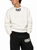 Felpa DS2 Bianco logo gommato F62A387 BIANCO DS2 