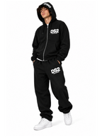 Felpa DS2 Nero Logo con zip e cappuccio F62A390 NERO DS2 