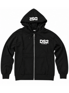 Felpa DS2 Nero Logo con zip e cappuccio F62A390 NERO DS2 